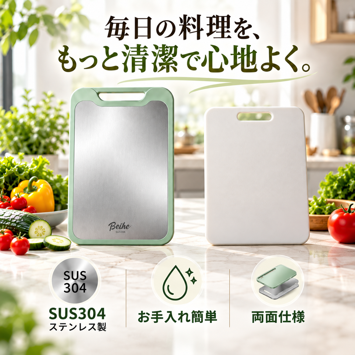 プレミアムステンレスまな板　SUS304